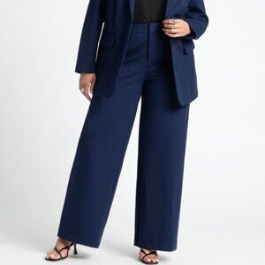 NWT ELOQUII Blue Stretch Wide Leg Pant Size 16